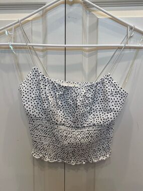 Pacsun LA Hearts White Cami with Black Star Print